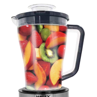 Mixeur Électrique Commercial HALEY, Hachoir à Viande, Extracteur de Jus, Gris Noir, Lame en Acier Inoxydable, 1200W, 1,8L, 3 Vitesses, Fonction Pulse