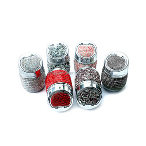 Bling Car Interior Accesorios Decoración Metal Humo Portavasos y Cenicero Contenedor Premium Cigarrillo Cenicero - Product Image 5