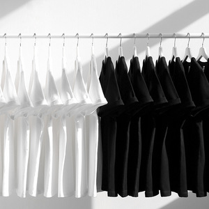 9XL 200 Gramos Camisetas sólidas Personalice su propia impresión 100% Algodón Blanco Negro Camisetas en blanco - Product Image 1
