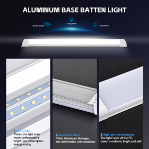 Le magasin mené carré industriel de lumière de Batten de 2ft 4ft pour le bureau allumant l'atelier élevé de baie de 36W 48W 72W a mené des lumières linéaires de bande - Product Image 3