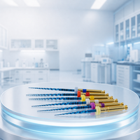 Grandes lime endodontiques rotatives NiTi bleues à activation thermique, à anneaux de codage couleur, instruments flexibles, tailles assorties pour usage clinique