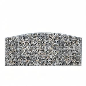 Cesto Gabion Arrotondato in Ferro Zincato 157.5x19.7x39.4 Pollici per Forniture da Giardino - Product Image 1