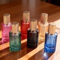 Flacon pulvérisateur en verre transparent coloré de 30 ml pour huiles essentielles, avec logo personnalisé imprimé et capuchon en aluminium