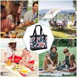 Wholesales Custom Flower Abstract Lunch Bag Keep Fresh and Warm School Cooler Insulated Lunch Bag for Beach Picnic - Product Image 5