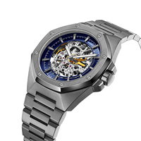 Jam Tangan Mekanik Stainless Steel Bisnis Kustom Terbaru Pria, Jam Tangan Sport Otomatis Mewah, Jam Tangan Skeleton Otomatis