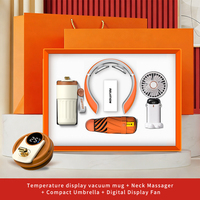 Coffret Cadeau d'Entreprise ZMHQ 2027 pour Cadres : Mug + Masseur Cervical + Parapluie + Éventail Pliable – Idéal pour Diwali et Cadeaux pour Hommes d'Affaires