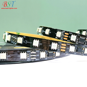 Striscia <span class=keywords><strong>LED</strong></span> Intelligente RGB DC24V SM16703, 60 <span class=keywords><strong>LED</strong></span>/M, PCB <span class=keywords><strong>Nero</strong></span>, Luci Pixel <span class=keywords><strong>LED</strong></span> Digitali Programmabili con Effetto Arcobaleno - Product Image 1