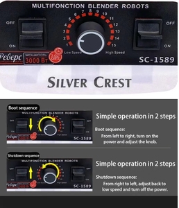 Electrodomésticos de Cocina, Licuadora <span class=keywords><strong>Moulinex</strong></span> Silver Crest SC-1589, Motor de Cobre Puro de 4500 W, Procesador de Alimentos <span class=keywords><strong>3</strong></span> en <span class=keywords><strong>1</strong></span>, Batidora para Smoothies - Product Image 4