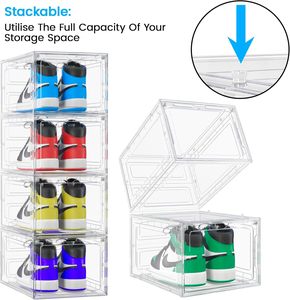 OEM High Quality PET Transparent Foldable Stackable Modern Multifunction <b>Shoe</b> <b>Storage</b> Box for Kitchen Bathroom Food <b>Storage</b> - Product Image 6