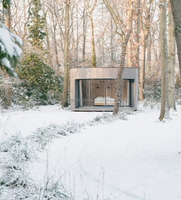 Maison préfabriquée en conteneur écologique à une chambre, une salle de bain, une cuisine, design moderne arrondi, hôtels, villas, salon, salle de sport