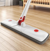 Serpillère plate mains libres avec seau essoreur, serpillère auto-nettoyante pour le nettoyage des sols humides et secs à la maison
