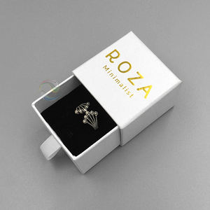 Großhandels-Faltschachteln aus schwarzem Karton für Schmuck und Ringe mit individuellem Logo, matter Laminierung, Schwammeinlage und Magnetverschluss - Product Image 4