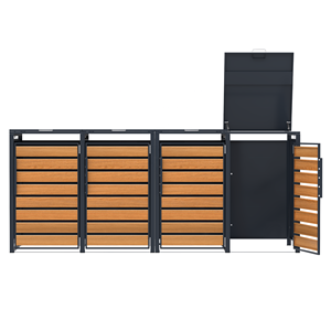 <span class=keywords><strong>Abri</strong></span> extérieur en acier galvanisé pour <span class=keywords><strong>poubelles</strong></span> de jardin, écologique, pour 1/2/<span class=keywords><strong>3</strong></span>/4 bacs à roulettes, en métal, pour rangement - Product Image 2