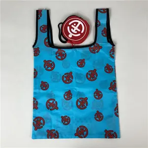 Mango mediano (30-50cm) <span class=keywords><strong>Mini</strong></span> bolsa de compras <span class=keywords><strong>Nylon</strong></span> reciclado pesado con patrón de letras Bolsas de compras plegables elegantes - Product Image 1