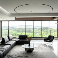 Ventana corrediza de aluminio grande personalizada de fábrica, panorámica de altura completa, del suelo al techo, para construcción residencial