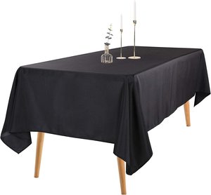 Großhandel Custom Tischdecke 60x120 Zoll schwarz rechteckige Tischdecke aus Polyester Bettwäsche Stoff Tischdecken für Hochzeits feiern