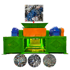 Déchiqueteuse à double arbre, déchiqueteuse automatique de déchets, déchiqueteuse de films plastiques PP/PE et PVC, machine de recyclage - Product Image 1