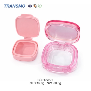 Stylish Round Recycle-Friendly Refill Makeup Powder <b>Box</b> Built-In Mirror ABS Cosmetic Carrier - Product Image 4