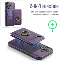 Étui magnétique pour iPhone 17/16, support portefeuille détachable 2-en-1 avec RFID, vente en gros d'étuis portefeuille pour téléphone portable