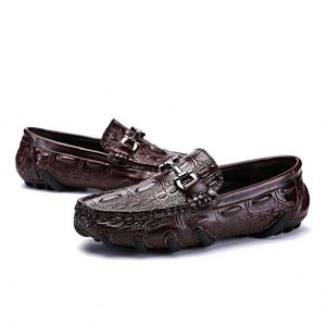 Chaussures de conduite décontractées pour hommes, mocassins en cuir véritable antidérapants, idéales pour la marche, le travail et les loisirs - Product Image 3