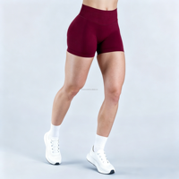Ensemble short et pantalon de yoga sans couture personnalisable avec logo, taille haute, respirant, effet galbant fessier, idéal pour l'extérieur – Nouvelle collection très prisée