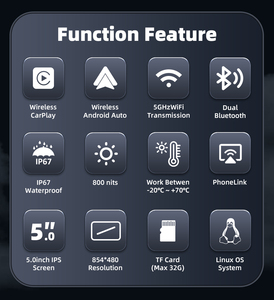 Ekiy 5 Inch IP67 Màn Hình Chống Thấm Nước GPS Navigation Recorder <span class=keywords><strong>New</strong></span> Không Dây Carplay <span class=keywords><strong>Android</strong></span> Hệ Thống Tự Động Cho Xe Máy - Product Image 2