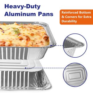 Plaques en aluminium demi-format pour bain-marie, barquettes profondes en aluminium avec couvercles en aluminium pour réchauds, buffets, traiteur et pâtisserie - Product Image 4
