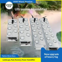 Brumisateur à plaques atomisantes à ultrasons à dix, six ou douze têtes, alimenté en courant alternatif, garantie 12 mois, pour paysages artificiels, piscines et bassins à poissons