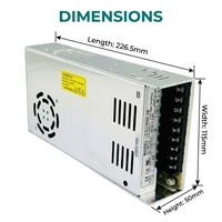 Alimentation à découpage 320W 36V de type mince, sortie unique, refroidissement par ventilateur intégré, PFC actif, convertisseur AC/DC pour écran LED industriel