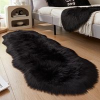 Tapis moderne en fausse fourrure d'agneau, tapis moelleux et confortable à poils longs, antidérapant, pour chambre, chambre d'enfant, salon, canapé, chaise, décoration