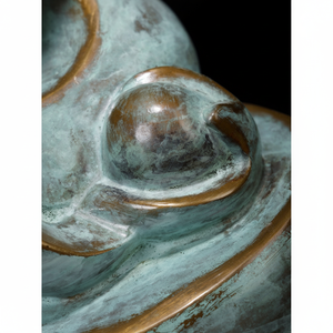 รูปปั้นพระพิฆเนศสีเทอร์ควอยซ์ที่ทันสมัยในทองเหลืองประติมากรรมคลื่นมงคล - Product Image 1