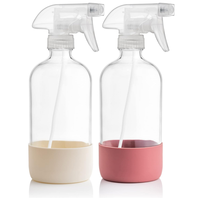 Vaporisateur à gâchette en verre transparent personnalisé 8oz 16oz vaporisateur d'ambiance à brume fine avec manchon sérigraphie Surface emballée en carton