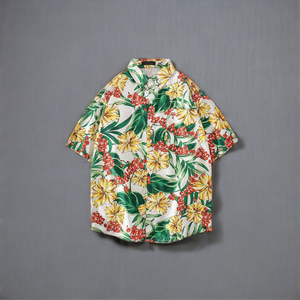 Camicia <span class=keywords><strong>in</strong></span> slip floreale a maniche corte Casual da <span class=keywords><strong>uomo</strong></span> donna Instagram ispirato al Look da spiaggia hawaiano largo retrò per coppie - Product Image 1