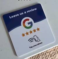 Carte NFC programmable en acrylique pour avis Google, personnalisable, réutilisable, carte de visite intelligente NFC