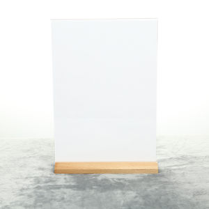 علامة بلاستيكية شفافة مخصصة ، بقاعدة خشبية - Product Image 2