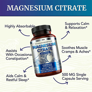 Suplemento vegano de relajación y soporte cerebral OEM de etiqueta privada cápsulas de citrato de magnesio orgánico glicinato - Product Image 2