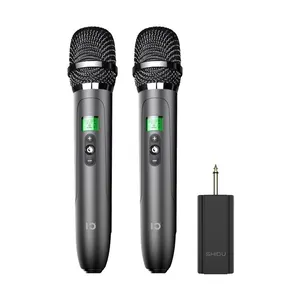 Shidu U30 đôi không dây có thể sạc lại Chuyên nghiệp UHF không dây cầm Tay Karaoke Microphone với Receiver