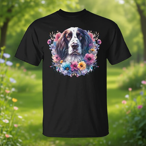 Camiseta floral con estampado de English Springer Spaniel para amantes de los perros, regalo para el día de la madre - Product Image 3