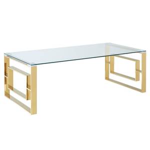 Table basse de luxe MR avec plateau en verre trempé, table centrale de salon, table à thé en acier inoxydable pour canapé - Product Image 2