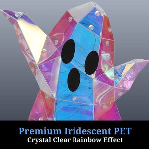 Decoración Holográfica 3D para Ventana de Halloween, Fantasma con Luces LED, Alimentación USB, 8 Modos Dinámicos, Adorno Luminoso Prismático, Espeluznante - Product Image 3