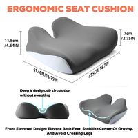 Coussin de siège ergonomique en mousse à mémoire de forme C-053, coussin orthopédique pour le coccyx, pour chaise de bureau et de voiture, soulagement de la douleur au coccyx