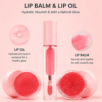 Kit 3-en-1 de gloss vegan waterproof repulpant, masque et exfoliant pour les lèvres, avec logo personnalisé, huile brillante aux fruits, vente en gros