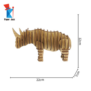 Chất lượng cao bằng gỗ <span class=keywords><strong>3D</strong></span> loạt động vật tê giác ghép hình câu đố cho người lớn trẻ em giáo dục tự làm đồ chơi với đóng gói tốt - Product Image 4