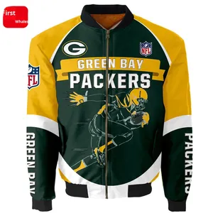 Stampa digitale Casual squadra di calcio invernale da Baseball uniforme pilota da corsa Bomber impermeabile giacca calda accetta modelli personalizzati - Product Image 1