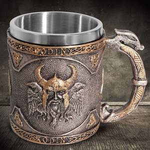 Jarra Vikinga con Diseño de Calavera y Serpiente, Jarra Nórdica, Taza Vikinga de Thor, Tazas Creativas con Motivos Vikingos Mitológicos Noruegos - Product Image 2