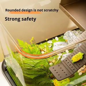 PAIPET Grande Vasca in Plastica per <span class=keywords><strong>Tartarughe</strong></span> con Piattaforma per l'Esposizione al Sole, <span class=keywords><strong>Habitat</strong></span> per Acquario <span class=keywords><strong>d</strong></span>'<span class=keywords><strong>Acqua</strong></span> Dolce per <span class=keywords><strong>Tartarughe</strong></span> Rosse - Product Image 3