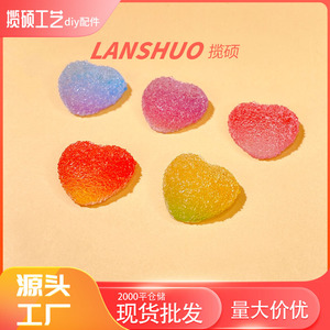 Set de Joyería DIY de Resina con Forma de Corazón en Degradado, Adornos Miniatura 3D para Escritorio, Suministros para Manualidades - Product Image 5