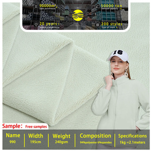 Bán Buôn Hot Bán 100% <span class=keywords><strong>Polyester</strong></span> Cảm Ứng Mềm Mại Dệt Kim Mùa Đông Lông Cừu Vải 94% <span class=keywords><strong>Polyester</strong></span> 6% Spandex Ấm Áo Khoác Tops Cô Gái - Product Image 2