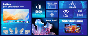 Projecteur intelligent LCD Whale OS Android 13 1080P Stéréo HY320 NTV 390 ANSI Contraste 2000:1 8 Go WiFi 6 BT5.2 Correction trapézoïdale automatique - Product Image 4