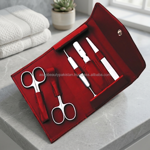 Kit de manucure professionnel en acier inoxydable, ensemble d'outils de soin des ongles, durable, portable, style luxueux, coupe-ongles 5 en 1, emballage en sac - Product Image 6